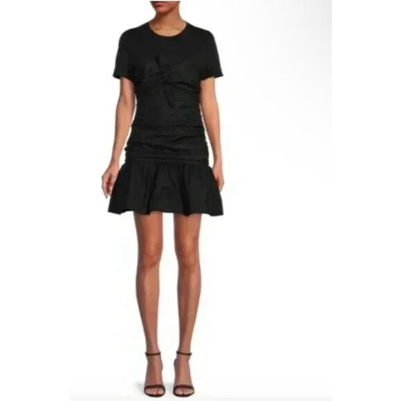 Tanya Taylor Dress Peyton Knot Mini Retro Black Size XL - Picture 15 of 15